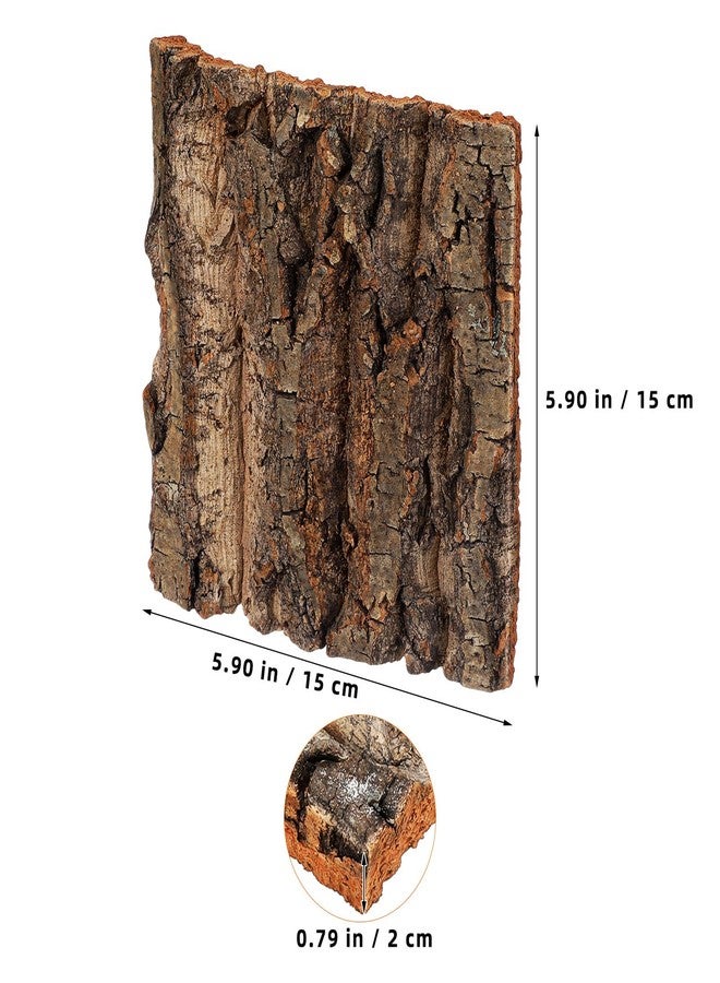 SHINEOFI 4Pcs Reptile Cork Bark Terrarium Background Natural Tree Bark Tank Decor Aquarium Decoration for Bearded Dragons Geckos Lizards Frogs, 5.9X5.9In - Image 2